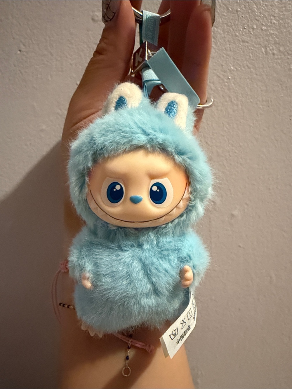 NWT Open Box Blue Labubu Pin For Love Blue Vinyl Plush Key Chain